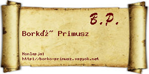 Borkó Primusz névjegykártya